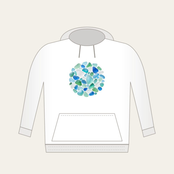 Product image Sea-Glass Pebbles in Blues and Greens Hoodie