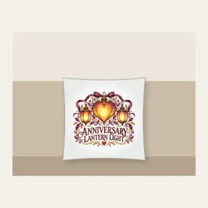 ANNIVERSARY LANTERN LIGHT Pillow in white