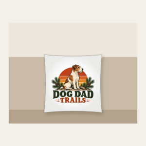 DOG DAD TRAILS Pillow in white