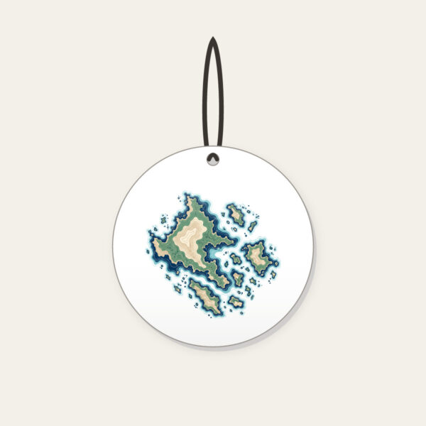 Product image Topographic Coastline and Islands Map Ceramic Ornament