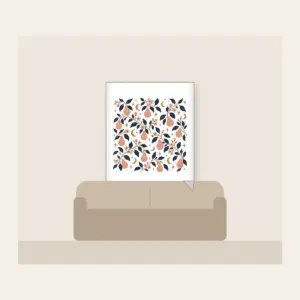 Pear Branches and Crescent Moons Fleece Blanket in white: Pear branches, tiny crescent moons and stars repeat in dusty rose, gold and deep navy.