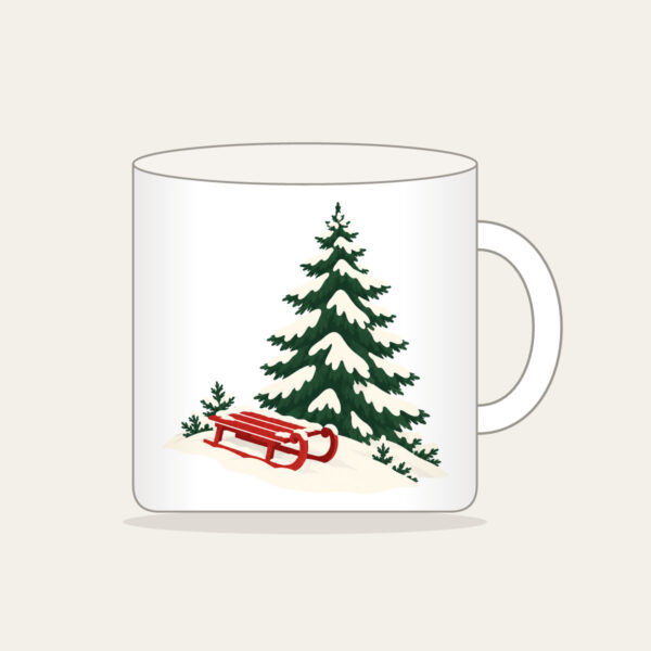 Product image Red Sled on a Snowy Hill Mug