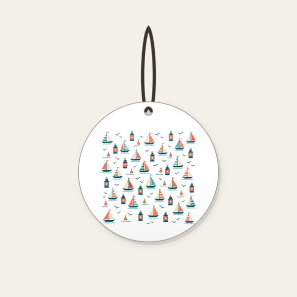 Product image Tiny Sailboats and Harbour Lanterns Ceramic Ornament