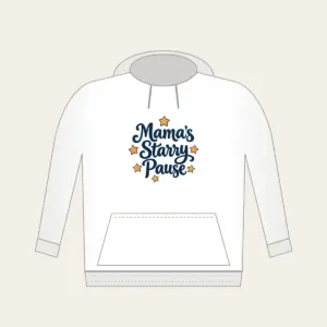 Mama's Starry Pause Hoodie in white