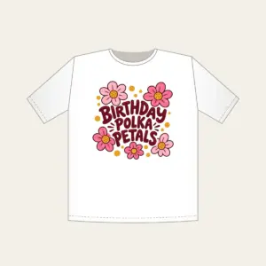 BIRTHDAY POLKA PETALS T-Shirt in white