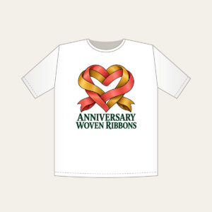 ANNIVERSARY WOVEN RIBBONS T-Shirt in white