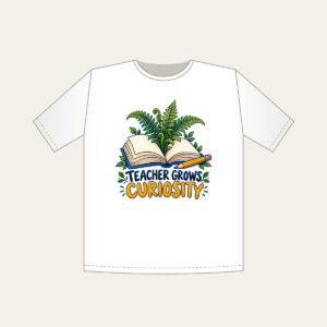TEACHER GROWS CURIOSITY T-Shirt in white