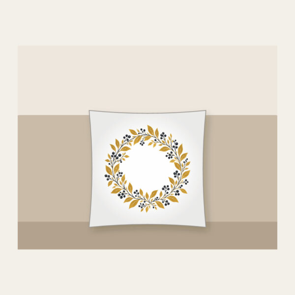 Product image Gold Botanical Leaf and Berry Wreath Pillow