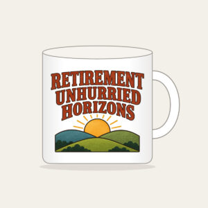 RETIREMENT UNHURRIED HORIZONS Mug in white