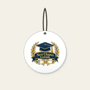 Next Chapter Unfolds Ceramic Ornament in white
