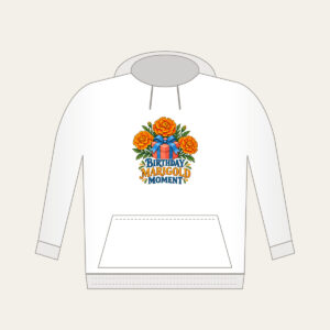 BIRTHDAY MARIGOLD MOMENT Hoodie in white
