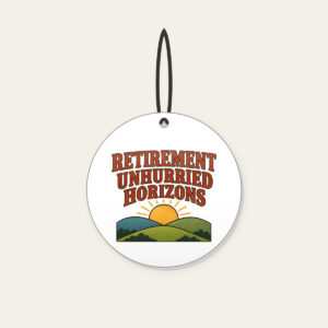 RETIREMENT UNHURRIED HORIZONS Ceramic Ornament in white
