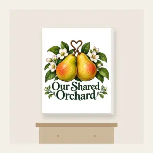 Our Shared Orchard Canvas Print in white