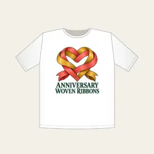 ANNIVERSARY WOVEN RIBBONS T-Shirt in white