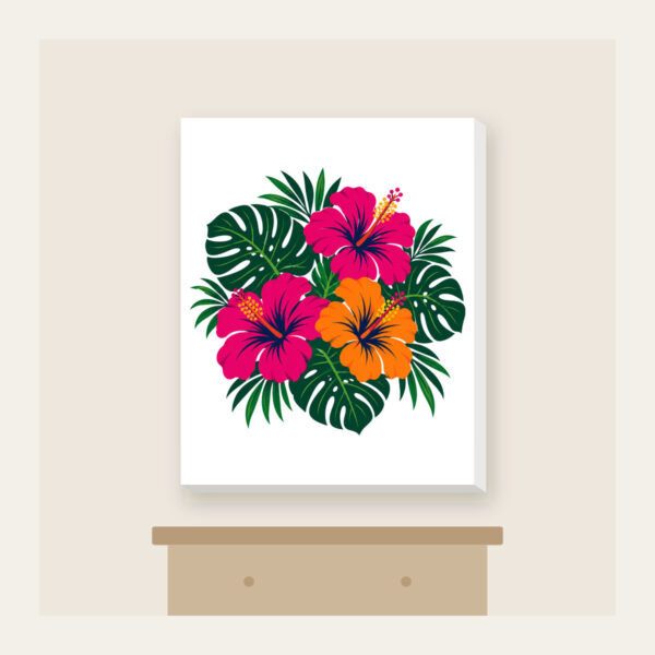 Product image Hibiscus and Monstera Midnight Canvas Print