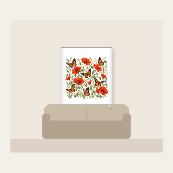 Product image Butterflies Among Poppies Fleece Blanket