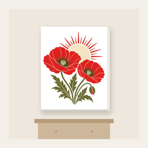 Product image Twin Poppies and a Rising Sun Canvas Print