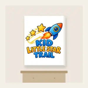 KID LITTLE STAR TRAIL Canvas Print in white