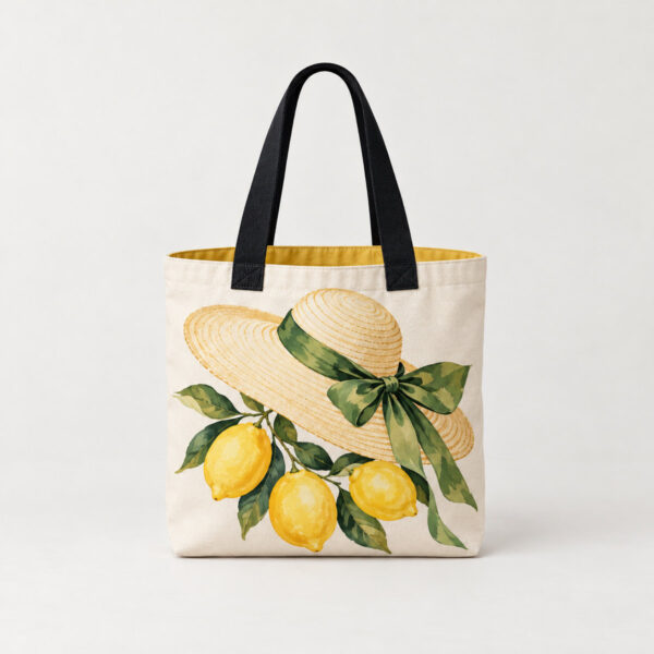 Product image Black Handle Sunhat Lined Tote