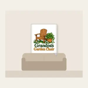 Grandpa's Garden Chair Fleece Blanket in white