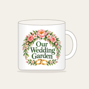Our Wedding Garden Mug in white