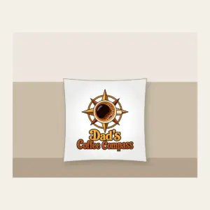 Dad's Coffee Compass Pillow in white