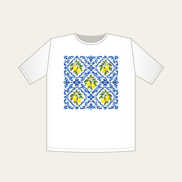 Product image Cobalt Mediterranean Tiles with Lemons T-Shirt