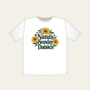 Nana's Sunday Daisies T-Shirt in white