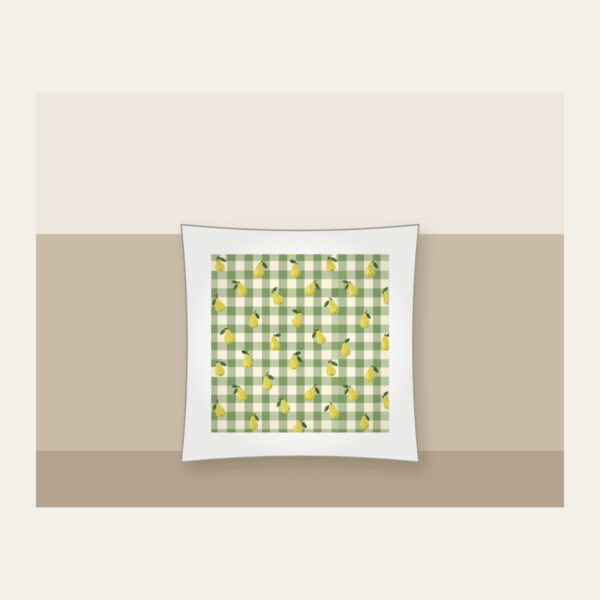 Product image Green Gingham with Scattered Pears Pillow