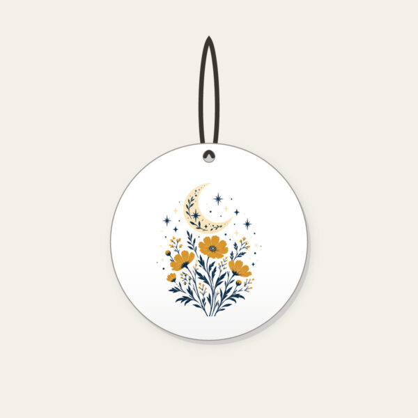 Product image Crescent Moon over Ochre Wildflowers Ceramic Ornament