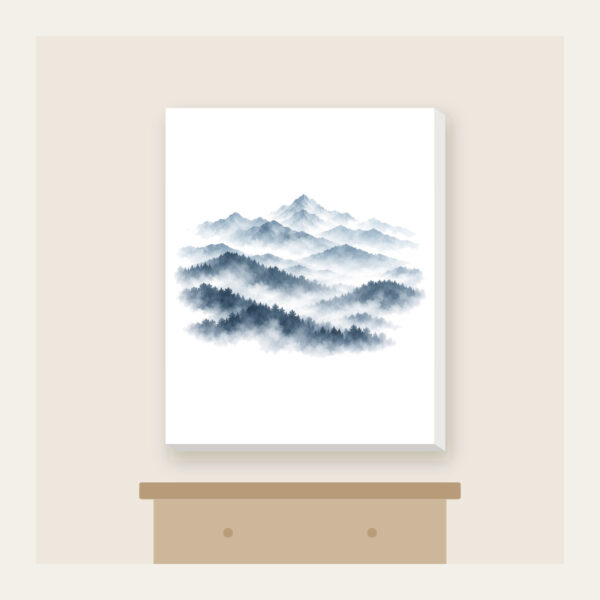 Product image Misty Grey-Blue Ridgelines Canvas Print