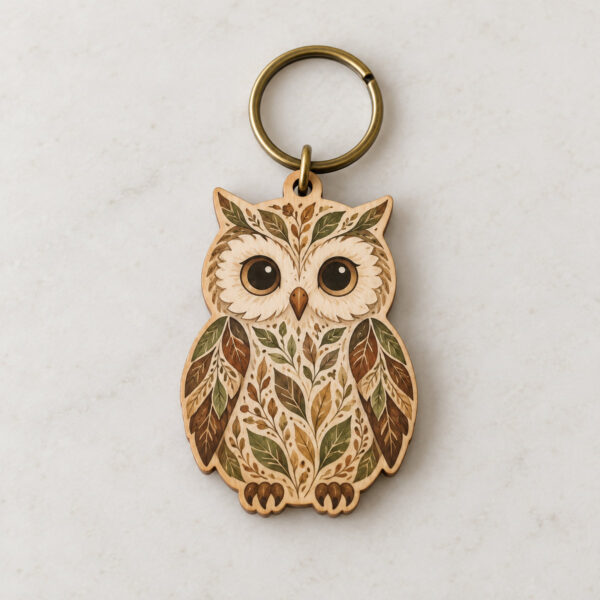 Product image Little Owl Custom Wooden Keychain