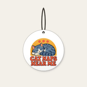 CAT NAPS NEAR ME Ceramic Ornament in white