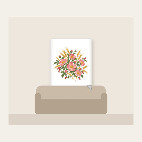 Product image Prairie Roses and Wheat Stalks Fleece Blanket