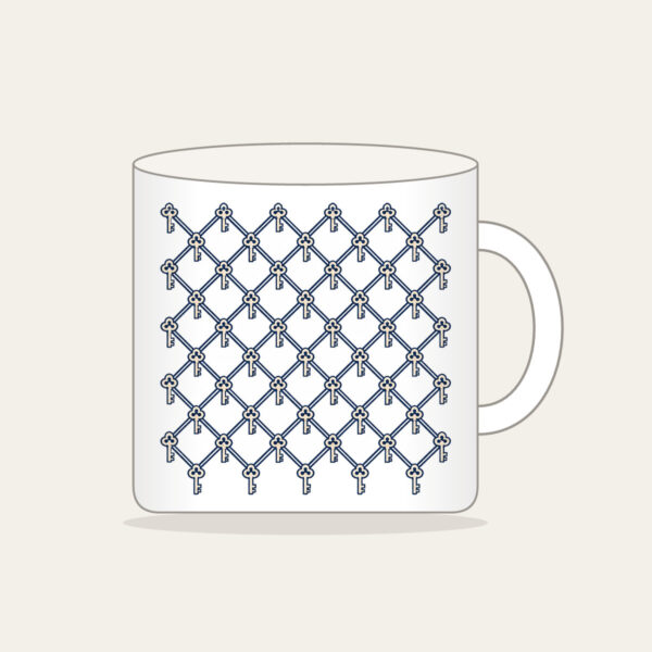 Product image Navy Lattice with Tiny Keys Mug