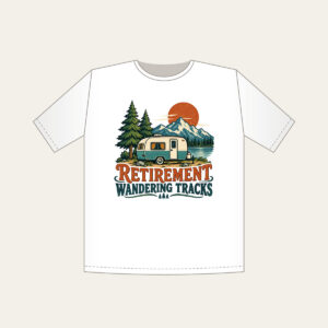 RETIREMENT WANDERING TRACKS T-Shirt in white