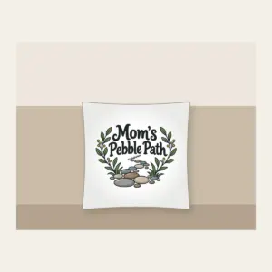 Mom's Pebble Path Pillow in white