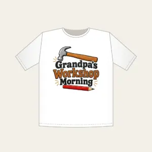 Grandpa's Workshop Morning T-Shirt in white
