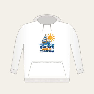 BROTHER BUILDS TOMORROW Hoodie in white