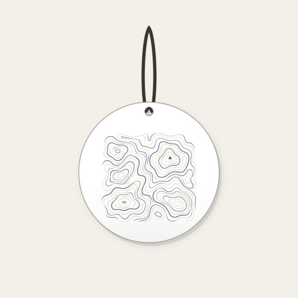 Product image Topographic Contour Lines with a Single Peak Ceramic Ornament
