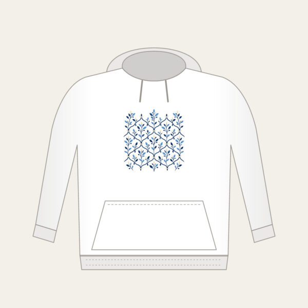Product image Navy Trellis and Leaf Pattern Hoodie