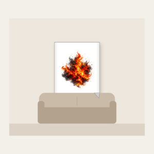 Glowing Embers over Charcoal Fleece Blanket in white: Glowing embers in orange, red and gold drift over charcoal with a smoky gradient.