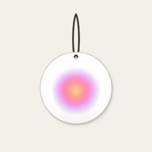 Apricot to Rose to Lilac Gradient Ceramic Ornament in white: A gentle gradient from apricot to rose to pale lilac, with a fine speckle.