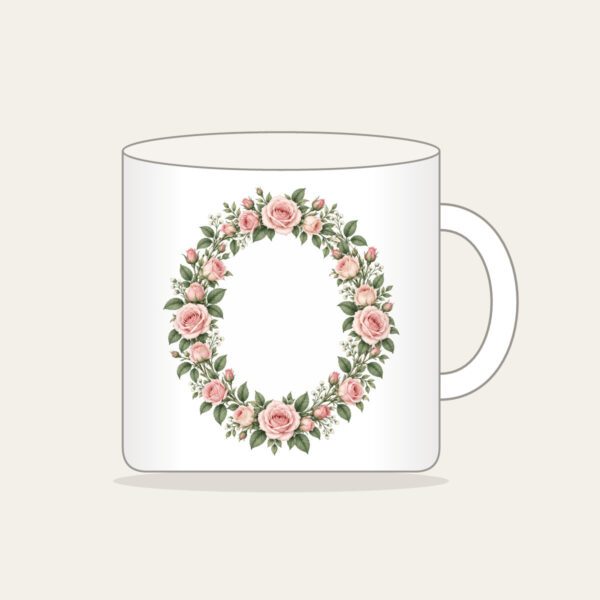 Product image Oval Rose Wreath in Blush and Sage Mug