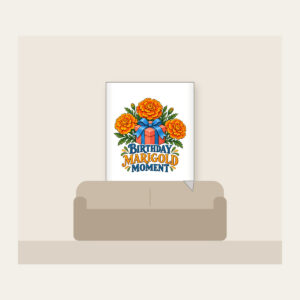 BIRTHDAY MARIGOLD MOMENT Fleece Blanket in white