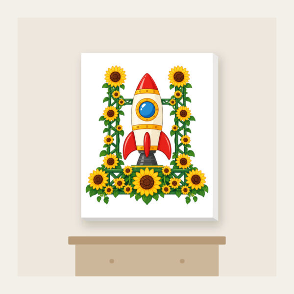 Product image Rocket on Sunflower Launch Pad Canvas Print
