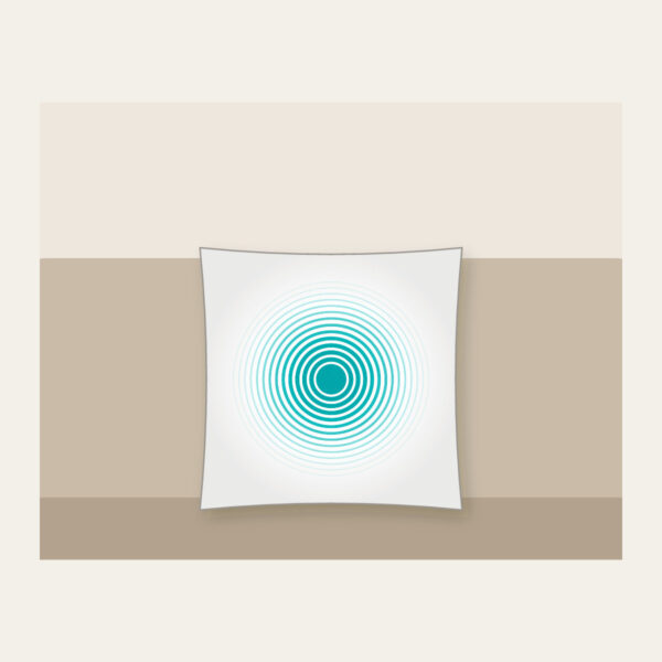 Product image Teal Ripple Rings Fading to White Pillow