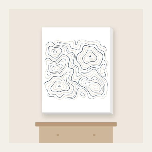 Product image Topographic Contour Lines with a Single Peak Canvas Print