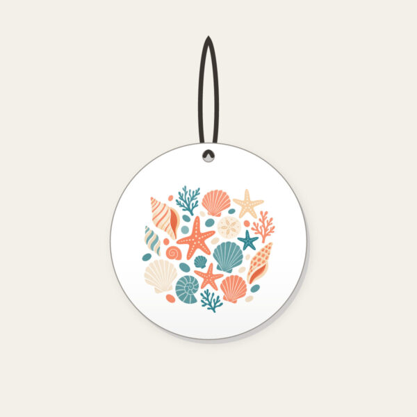 Product image Scattered Shells and Starfish on Sand Ceramic Ornament