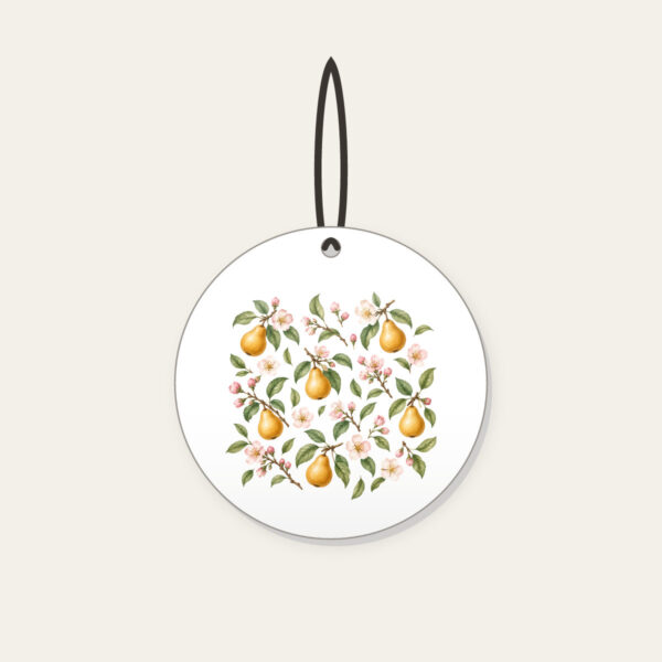 Product image Golden Pears and Blush Blossoms Ceramic Ornament